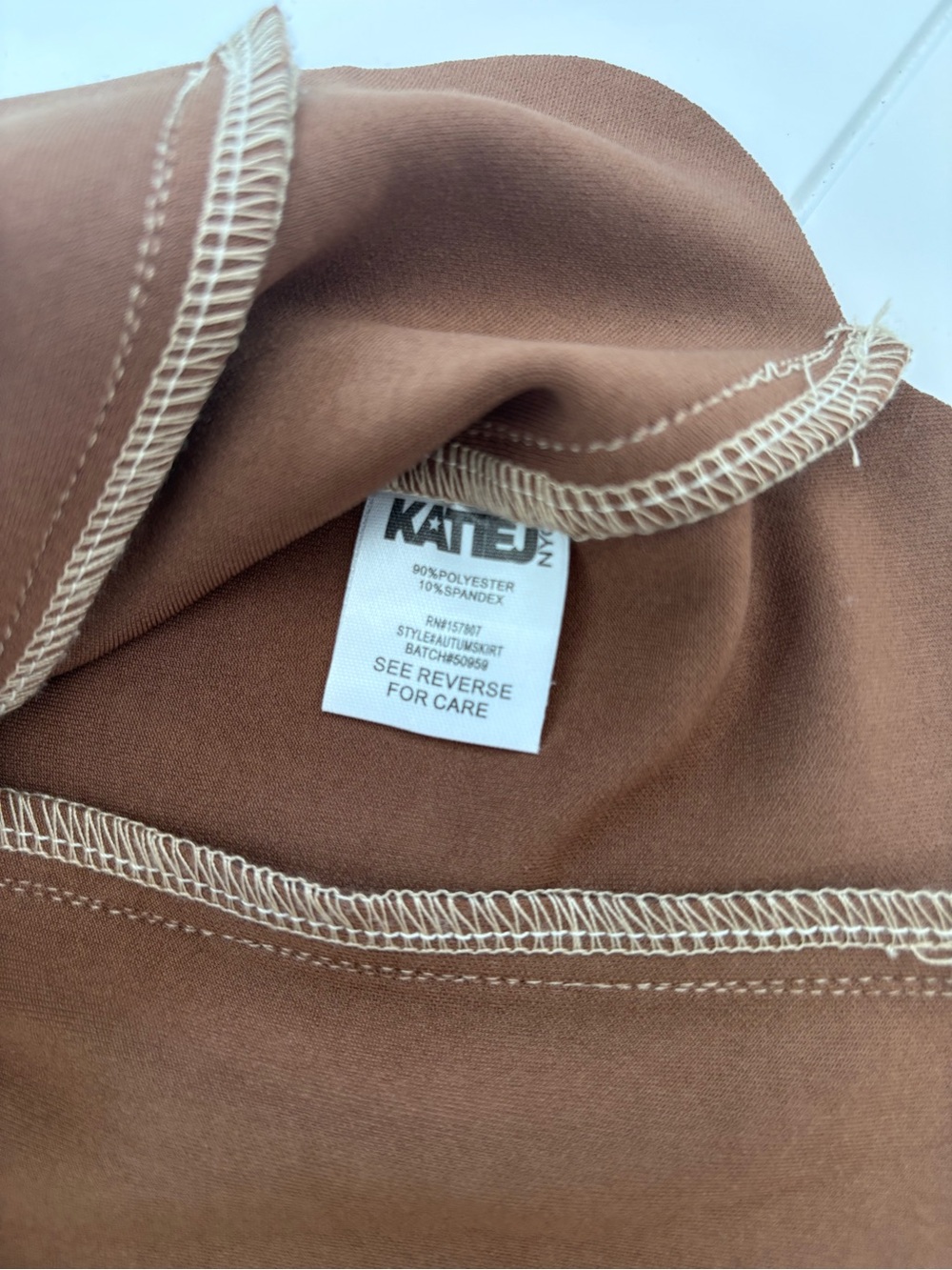 Katie J NYC Mauve Scalloped Hem Button Mini Skirt - Picture 3 of 4